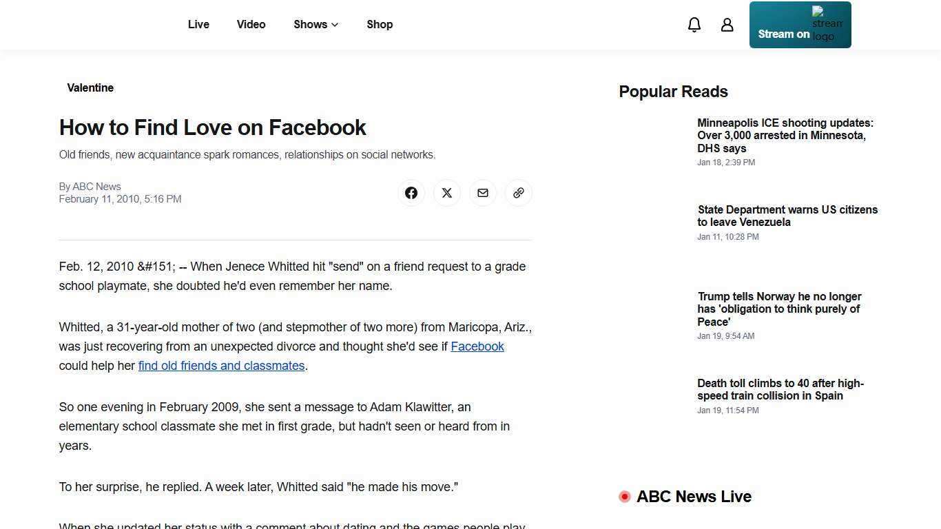 How to Find Love on Facebook - ABC News