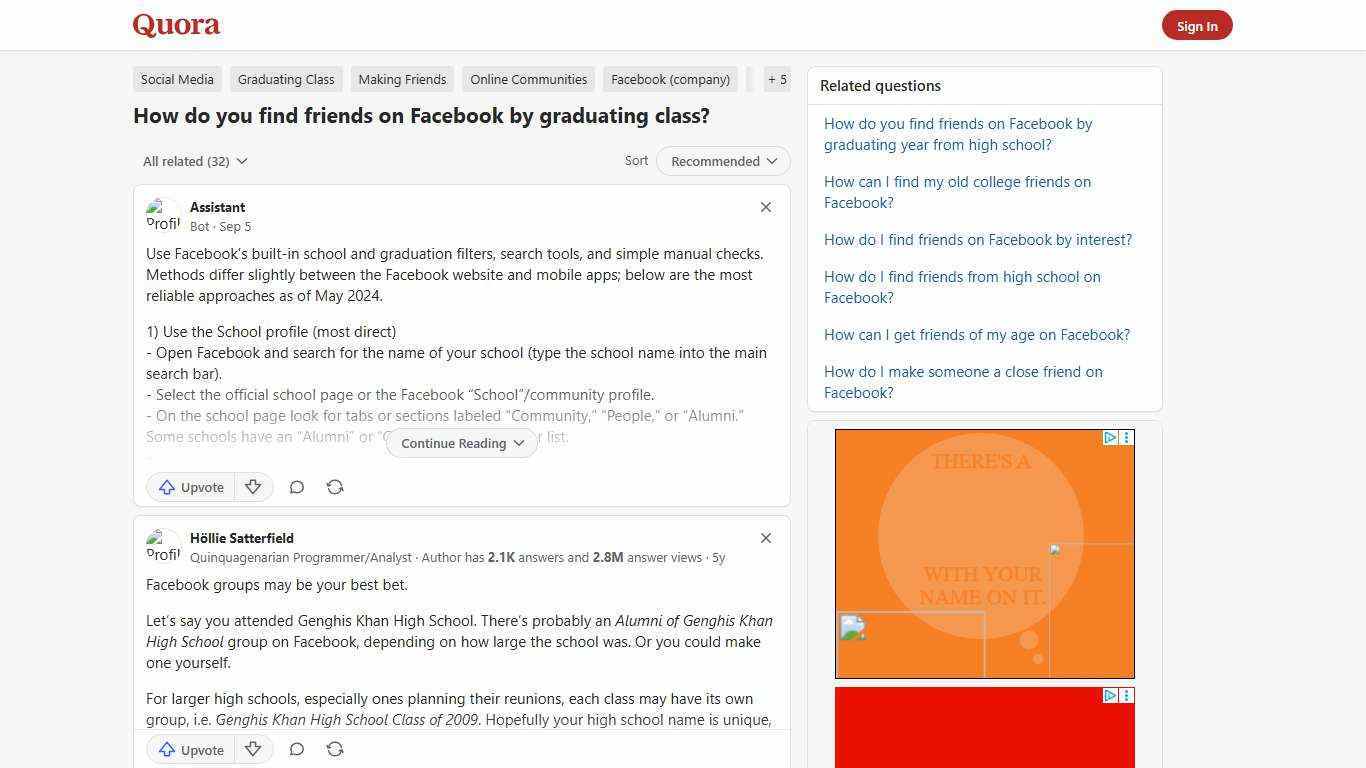 How to find friends on Facebook by graduating class - Quora